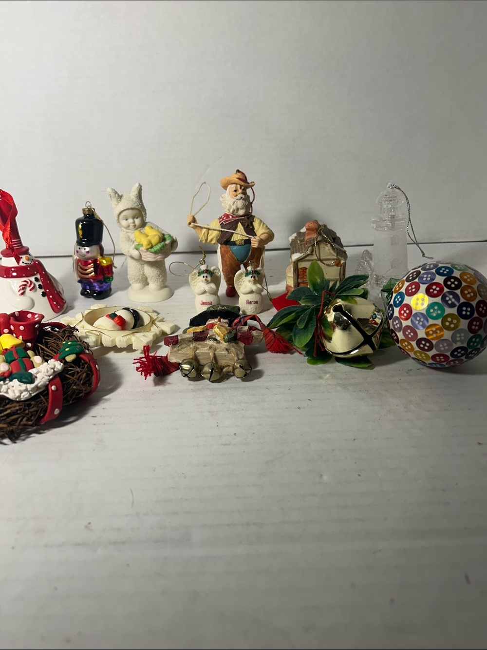Assorted Holiday Ornaments - Multicolor Button Ball & Figurines